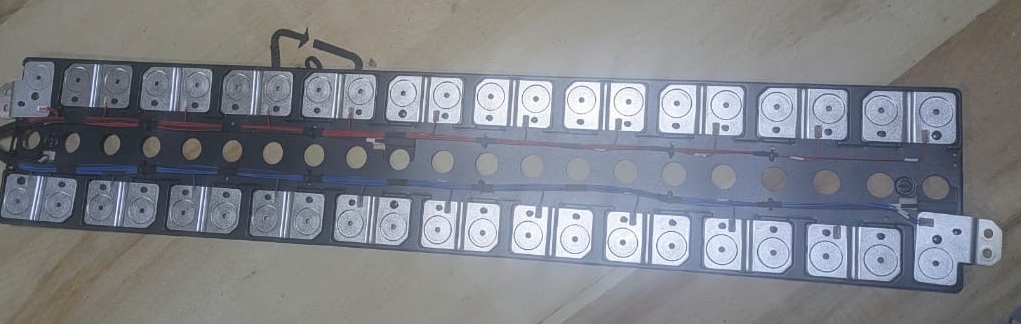 Lithium battery CCS cover shown fitted over a full busbar assembly